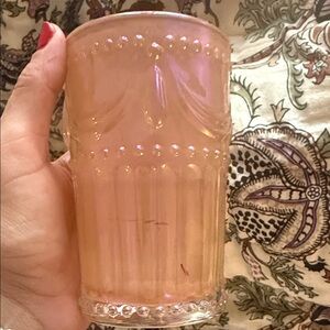 Pink Glass Tumbler (no candle) decorative only